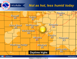 Cooler & Less Humid Today