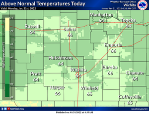 Above Normal Temps Today