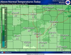 Above Normal Temps Today
