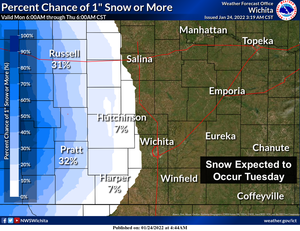 Chance Of Snow To The West On Tuesday