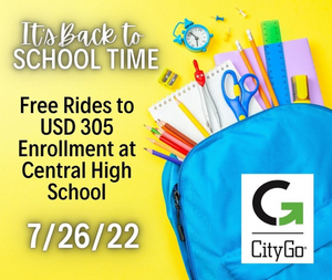 Free CityGo Rides for Families Attending USD 305 Enrollment & Back to School Fair
