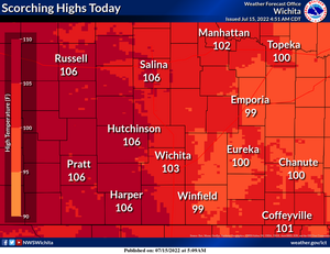 High Of 106 Expected Today