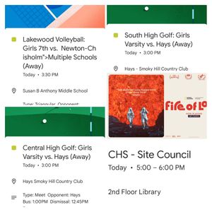 Events for Monday, August 29