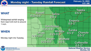 Monday-Tuesday Rainfall Forecast