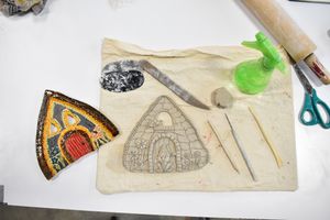 Clay Flowers at Salina Art Center