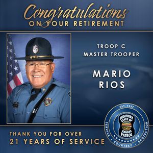 KHP Troop C Master Trooper Mario Rios Celebrates Retirement