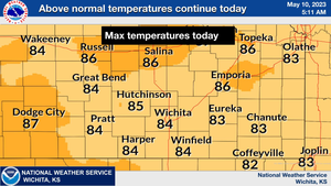 Above Normal Temps Today