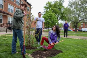 KWU Plants Trees for Arbor Day in Honor of Students