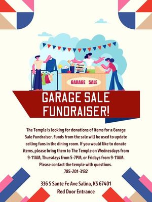 Items Needed for Garage Sale to Support Upgrades at The Temple