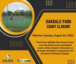 Oakdale Park Tennis Courts Closed