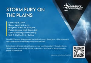 Salina Community Invited to "Storm Fury on the Plains" Event for Severe Weather Safety Education