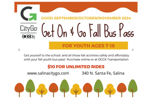 OCCK Transportation Announces Get On & Go Fall Bus Pass for CityGo