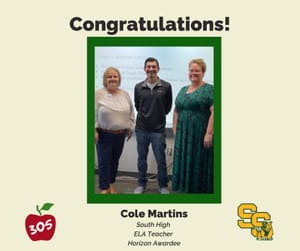 Salina South's Cole Martins Wins Prestigious Secondary Horizon Teacher Award