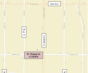 Road Closure Notice: W. Walnut Street