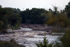 Rising Waters on Smoky Hill River Flood Portions of Bill Burke Park